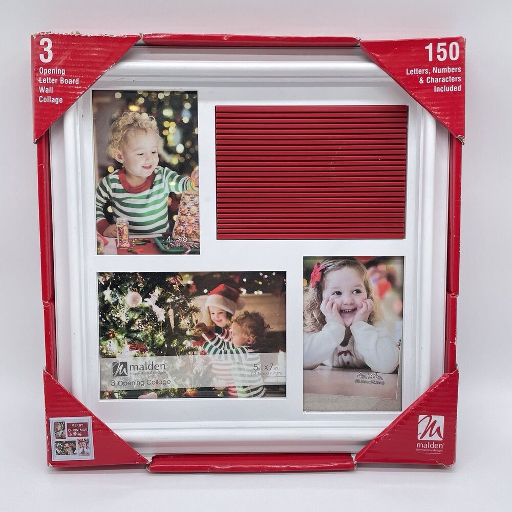 Malden 3 Opening Letterboard Collage Photo Frame 150 Characters New in Box